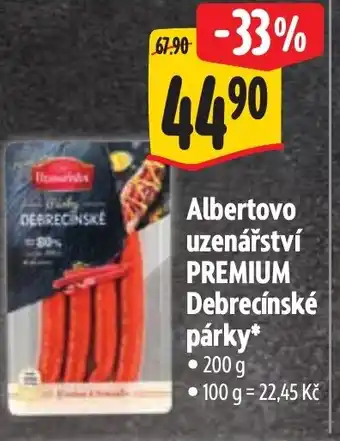 Albert Albertovo uzenářství PREMIUM Debrecínské párky nabídka