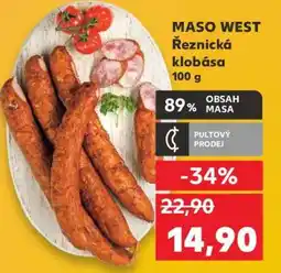 Kaufland MASO WEST Řeznická klobása 100 g nabídka