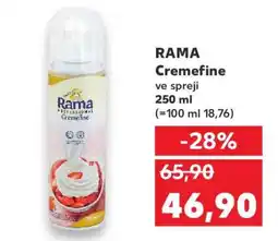 Kaufland RAMA Cremefine ve spreji nabídka