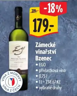 Albert Zámecké vinařství Bzenec nabídka