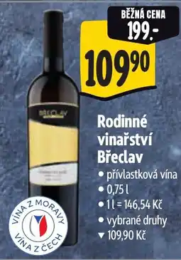 Albert Rodinné vinařství Břeclav nabídka