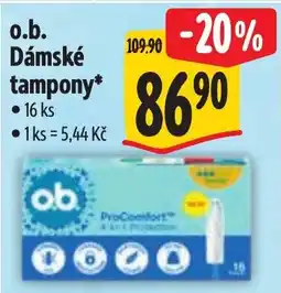 Albert O.B. Dámské tampony nabídka