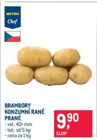 Brambory konzumní rané prané