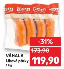 Kaufland VÁHALA Libové párky 1 kg nabídka