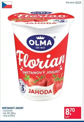 Makro OLMA Smetanový jogurt nabídka