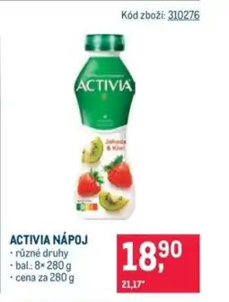 Makro Activia nápoj nabídka