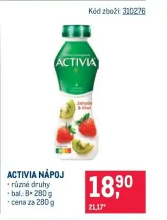 Makro Activia nápoj nabídka