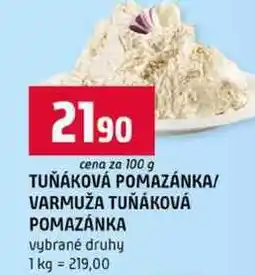 Terno TUŇÁKOVÁ POMAZÁNKA VARMUŽA TUŇÁKOVÁ POMAZÁNKA vybrané druhy nabídka
