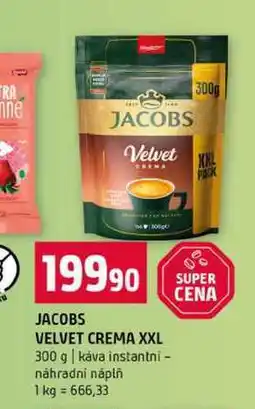 Terno JACOBS VELVET CREMA XXL 300 g káva instantni náhradní náplň nabídka