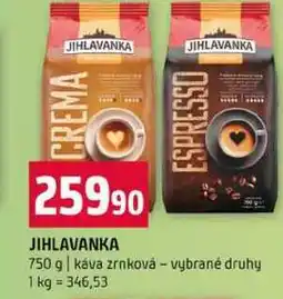 Terno JIHLAVANKA 750 g káva zrnková vybrané druhy nabídka