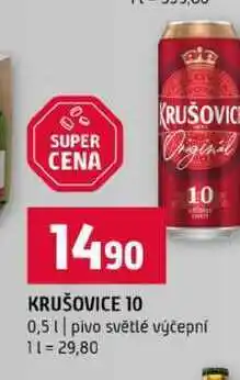Terno KRUŠOVICE 10 0,5l pivo světlé výčepní nabídka