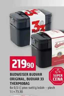 Terno BUDWEISER BUDVAR ORIGINAL, BUDVAR 33 THERMOBAG 6x 0,5l pivo světlý ležák plech nabídka