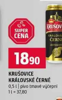 Terno KRUŠOVICE KRÁLOVSKÉ ČERNÉ 0,5l pivo tmavé výčepní nabídka
