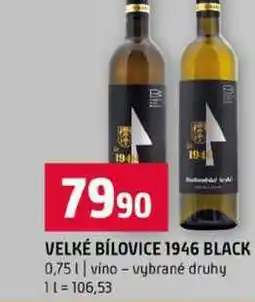 Terno VELKÉ BÍLOVICE 1946 BLACK 0,75l vino vybrané druhy nabídka