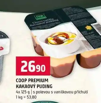 Terno COOP PREMIUM KAKAOVÝ PUDING 4x 125 g s polevou s vanilkovou příchutí nabídka