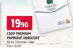 Terno COOP PREMIUM PAPÍROVÉ UBROUSKY 50 ks 2vrstvé bilé nabídka