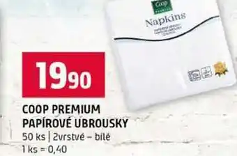 Terno COOP PREMIUM PAPÍROVÉ UBROUSKY 50 ks 2vrstvé bilé nabídka