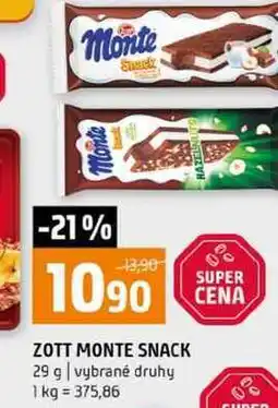 Terno ZOTT MONTE SNACK 29 g vybrané druhy nabídka