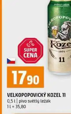 Terno VELKOPOPOVICKÝ KOZEL 11 0,5l pivo světlý ležák nabídka