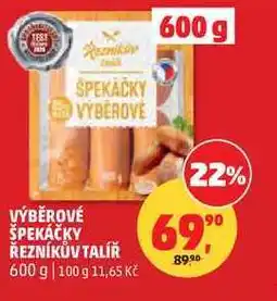 Penny Market VÝBĚROVÉ ŠPEKÁČKY ŘEZNÍKŮV TALÍŘ nabídka