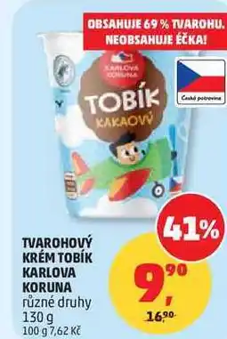 Penny Market TVAROHOVÝ KRÉM TOBÍK KARLOVA KORUNA různé druhy nabídka
