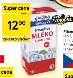 Tesco MADETA Jihočeské trvanlivé mléko plnotučné nabídka