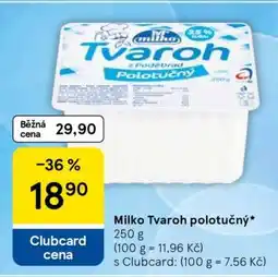 Tesco Milko Tvaroh polotučný nabídka