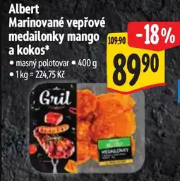 Albert Albert Marinované vepřové medailonky mango a kokos nabídka