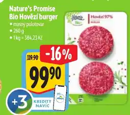 Albert Nature's Promise Bio Hovězí burger nabídka