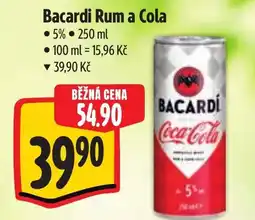 Albert Bacardi Rum a Cola nabídka