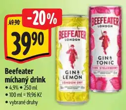 Albert Beefeater míchaný drink nabídka