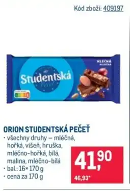 Makro Orion studentská pečeť nabídka