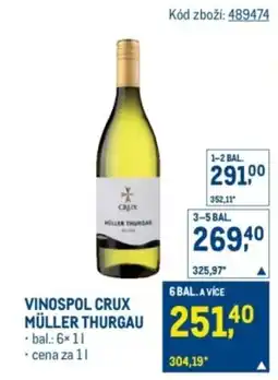 Makro Vinospol crux müller thurgau nabídka