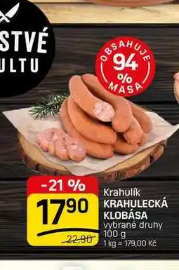 Flop KRAHULECKÁ KLOBÁSA vybrané druhy nabídka
