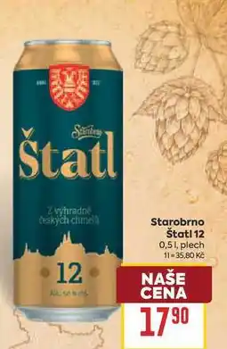 Billa Starobrno Štatl 12 0,51, plech nabídka