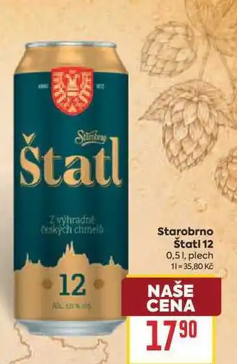 Starobrno Štatl 12 0,51, plech