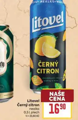 Billa Litovel Černý citron nealko 0,51, plech nabídka