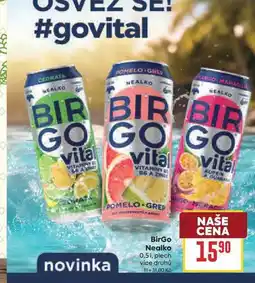 Billa BirGo Nealko 0,51, plech nabídka
