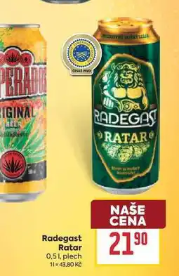 Billa Radegast Ratar 0,51, plech nabídka