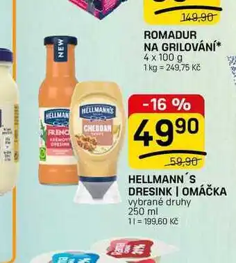 Flop HELLMANN'S DRESINK | OMÁČKA vybrané druhy nabídka