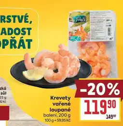 Billa Krevety vařené loupané balení nabídka
