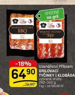 Flop GRILOVACÍ TYČINKY | KLOBÁSA vybrané druhy nabídka