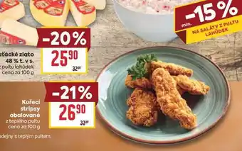 Billa Kuřecí stripsy obalované z teplého pultu cena za nabídka
