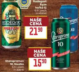 Billa Staropramen 10 0,51, plech nabídka