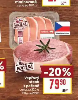 Billa Vepřový steak z pečeně cena za nabídka