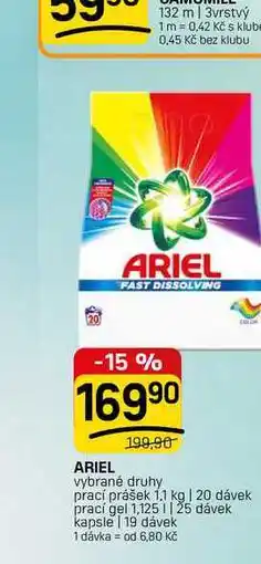 Flop ARIEL vybrané druhy prací prášek nabídka