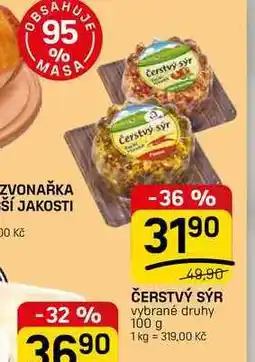 Flop ČERSTVÝ SÝR vybrané druhy nabídka