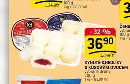 Flop KYNUTÉ KNEDLÍKY S KUSOVÝM OVOCEM vybrané druhy nabídka