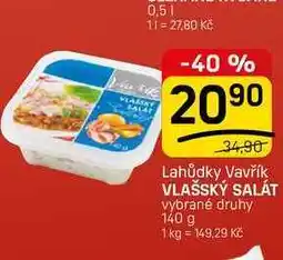 Flop VLAŠSKÝ SALÁT vybrané druhy nabídka