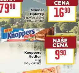 Billa Knoppers NutBar nabídka